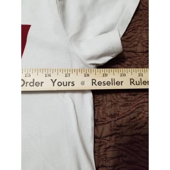 Levi's White Tee T Shirt Top Red Logo Graphic Short Sleeve Scoop Neck Sz Med - Picture 8 of 9